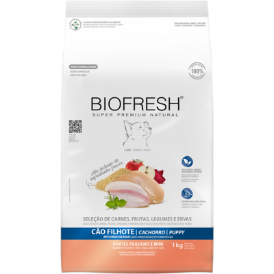 Ração Seca Biofresh Mix de Carne, Frutas, Legumes e Ervas Frescas Cães Filhotes de Raças Pequenas e Minis