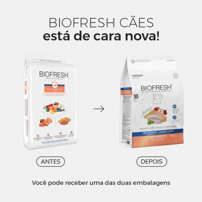 Ração Seca Biofresh Mix de Carne, Frutas, Legumes e Ervas Frescas Cães Filhotes de Raças Pequenas e Minis