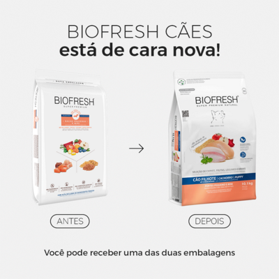Ração Seca Biofresh Mix de Carne, Frutas, Legumes e Ervas Frescas Cães Filhotes de Raças Pequenas e Minis