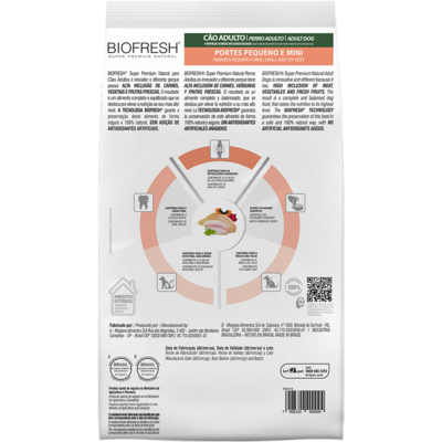 Ração Seca Biofresh Mix de Carne, Frutas, Legumes e Ervas Frescas Cães Adultos de Raças Pequenas e Minis