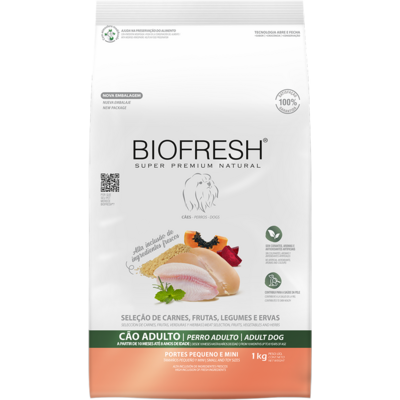 Ração Seca Biofresh Mix de Carne, Frutas, Legumes e Ervas Frescas Cães Adultos de Raças Pequenas e Minis