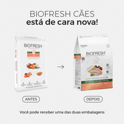 Ração Seca Biofresh Mix de Carne, Frutas, Legumes e Ervas Frescas Cães Adultos de Raças Pequenas e Minis