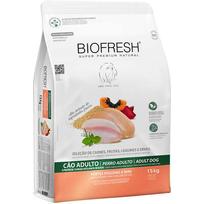 Ração Seca Biofresh Mix de Carne, Frutas, Legumes e Ervas Frescas Cães Adultos de Raças Pequenas e Minis