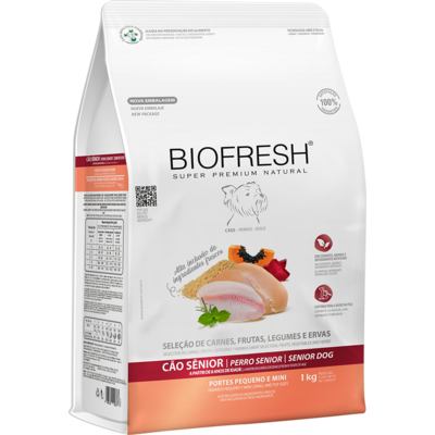 Ração Seca Biofresh Mix de Carne, Frutas, Legumes e Ervas Frescas Cães Sênior de Raças Pequenas e Minis