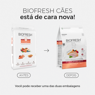 Ração Seca Biofresh Mix de Carne, Frutas, Legumes e Ervas Frescas Cães Sênior de Raças Pequenas e Minis