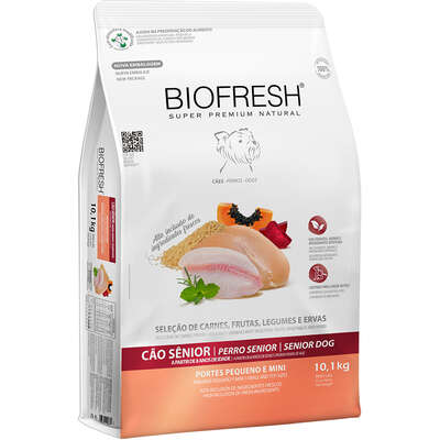 Ração Seca Biofresh Mix de Carne, Frutas, Legumes e Ervas Frescas Cães Sênior de Raças Pequenas e Minis
