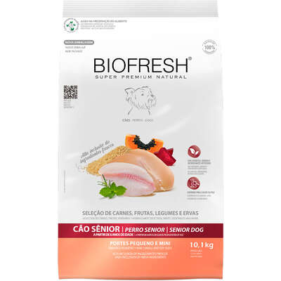 Ração Seca Biofresh Mix de Carne, Frutas, Legumes e Ervas Frescas Cães Sênior de Raças Pequenas e Minis