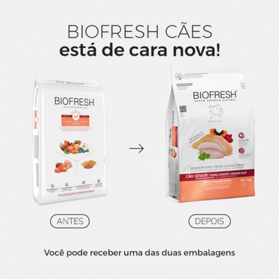 Ração Seca Biofresh Mix de Carne, Frutas, Legumes e Ervas Frescas Cães Sênior de Raças Pequenas e Minis