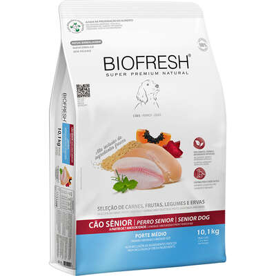 Ração Seca Biofresh Mix de Carne, Frutas, Legumes e Ervas Frescas Cães Sênior de Raças Médias