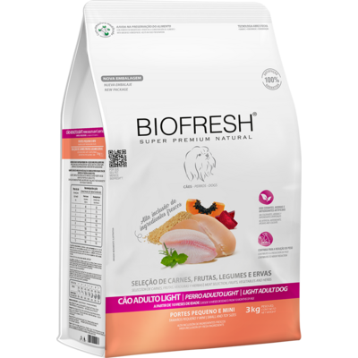 Ração Seca Biofresh Mix de Carne, Frutas, Legumes e Ervas Frescas Light Cães de Raças Pequenas e Minis