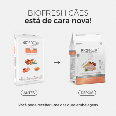 Ração Seca Biofresh Mix de Carne, Frutas, Legumes e Ervas Frescas Cães Castrados de Raças Pequenas e Minis