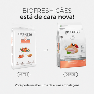 Ração Seca Biofresh Mix de Carne, Frutas, Legumes e Ervas Frescas Cães Castrados de Raças Pequenas e Minis