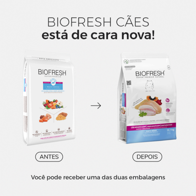 Ração Seca Biofresh Mix de Carne, Frutas, Legumes e Ervas Frescas Light Cães de Raças Médias