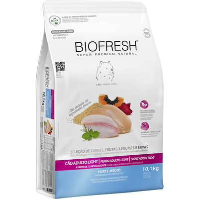 Ração Seca Biofresh Mix de Carne, Frutas, Legumes e Ervas Frescas Light Cães de Raças Médias