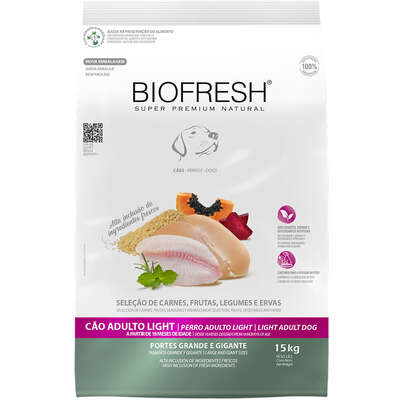 Ração Seca Biofresh Mix de Carne, Frutas, Legumes e Ervas Frescas Light Cães de Raças Grandes e Gigantes