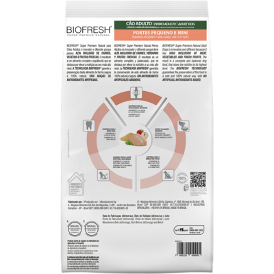 Ração Seca Biofresh Frango, Maçã, Arroz integral e Ervas Cães Adultos Raças Pequenas e Minis