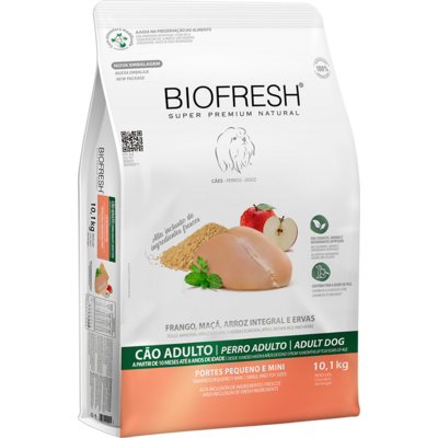 Ração Seca Biofresh Frango, Maçã, Arroz integral e Ervas Cães Adultos Raças Pequenas e Minis”