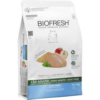 Ração Seca Biofresh Frango, Maçã, Arroz integral e Ervas Cães Adultos Raças Médias