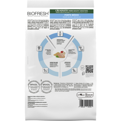 Ração Seca Biofresh Frango, Maçã, Arroz integral e Ervas Cães Adultos Raças Médias