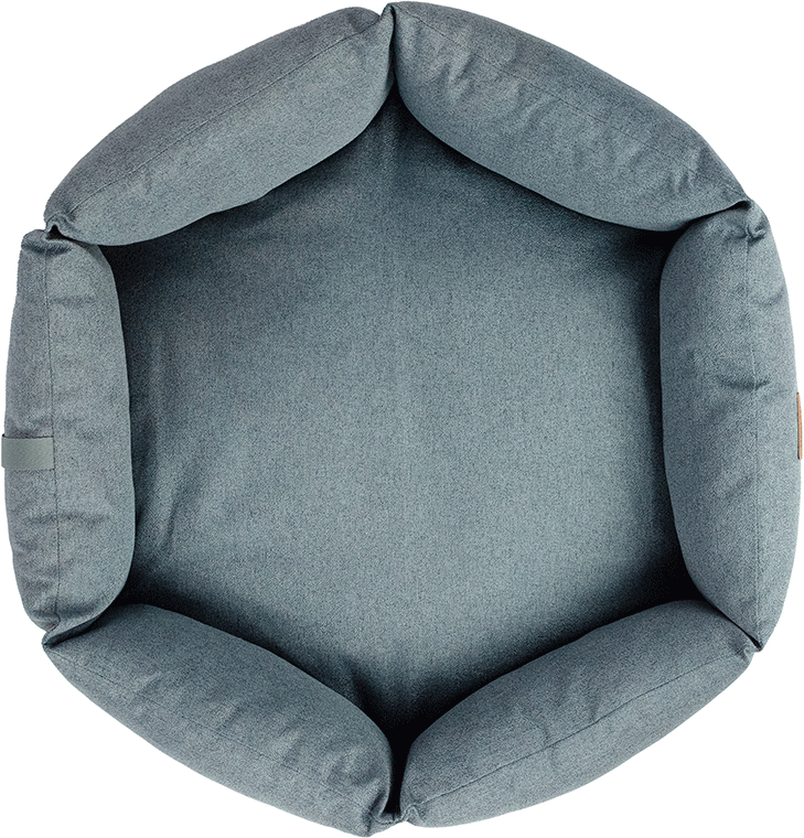 Cama Meau Hexa Linho Azul - Tam. G