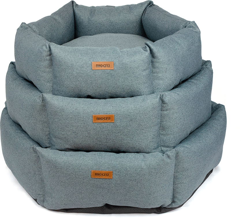 Cama Meau Hexa Linho Azul - Tam. G