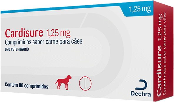 Tratamento da Insuficiência Cardíaca Cardisure 1,25 mg para Cães - 80 Comprimidos
