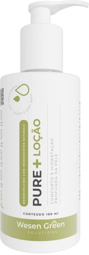 Loção Hidratante Wesen Green Pure+ para Cães e Gatos - 100 mL