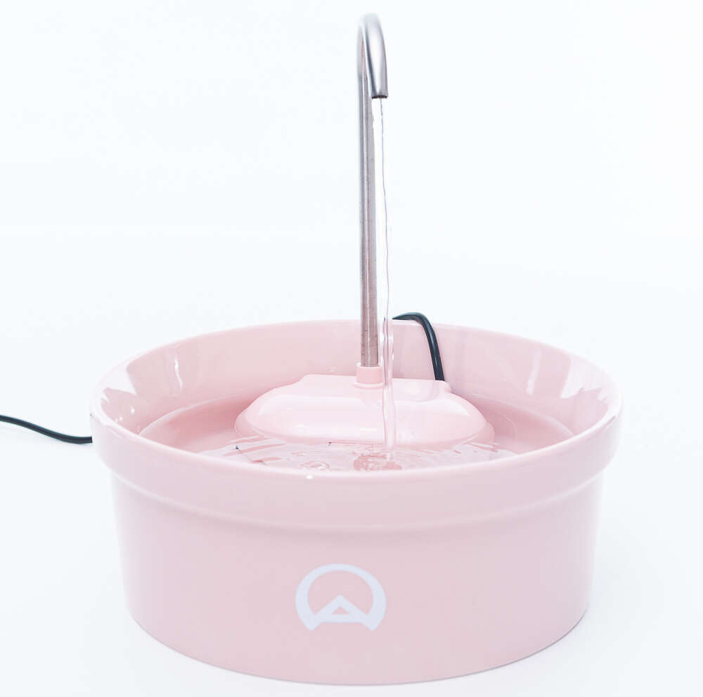 Fonte Bebedouro Porcelana Amicus Aqua para Cães e Gatos Rosa - 1200 mL