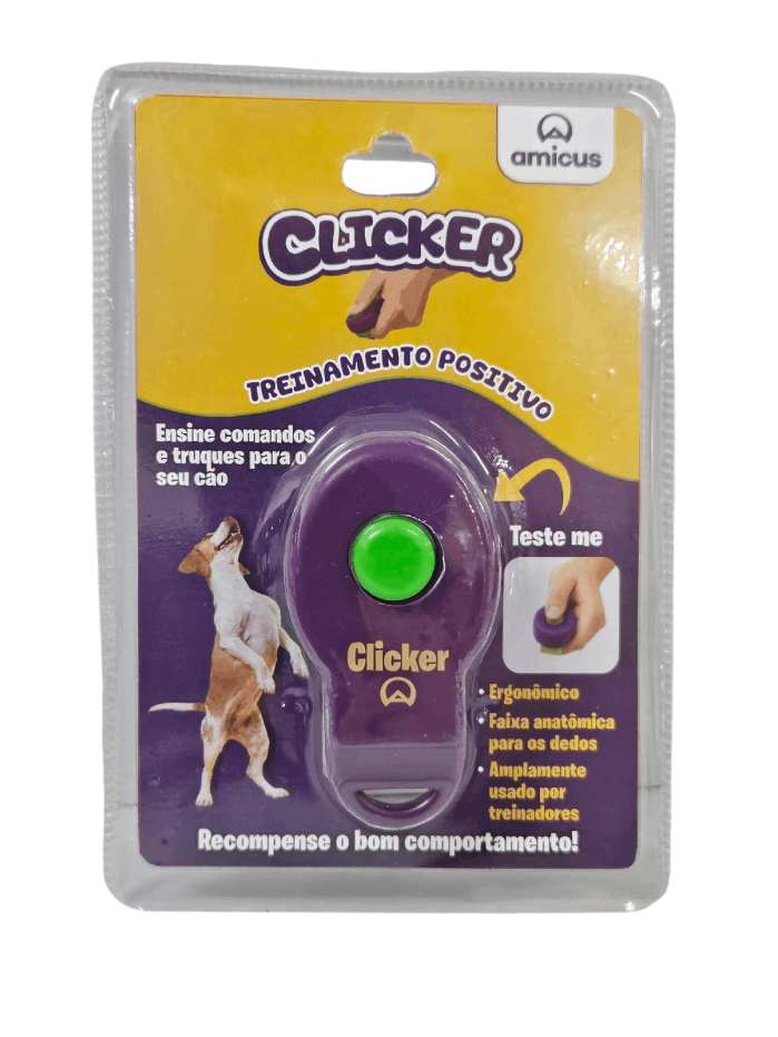 Treinamento Positivo Amicus Clicker para Cães - Tam. Único