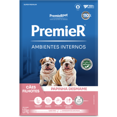 Papinha Desmame Premier Pet Ambientes Internos Cães Filhotes - 1 Kg