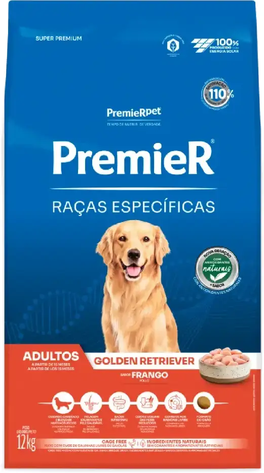 Ração Premier Pet Raças Específicas Golden Retriever Adulto - 12Kg