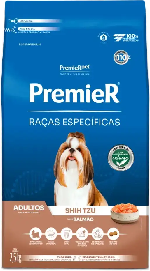 Ração Premier Pet Raças Específicas Salmão Shih Tzu Adulto - 2,5Kg