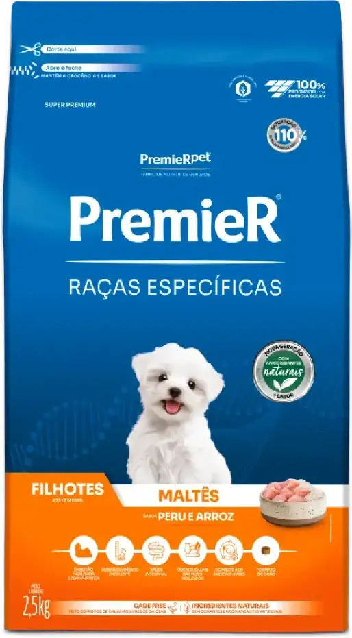 Ração Premier Pet Raças Específicas Maltês Filhotes - 2,5Kg