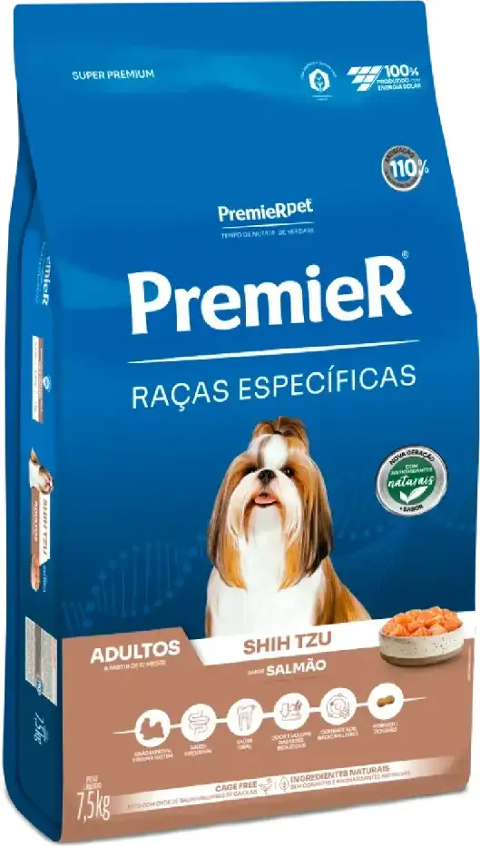 Ração Premier Pet Raças Específicas Salmão Shih Tzu Adulto - 7,5Kg