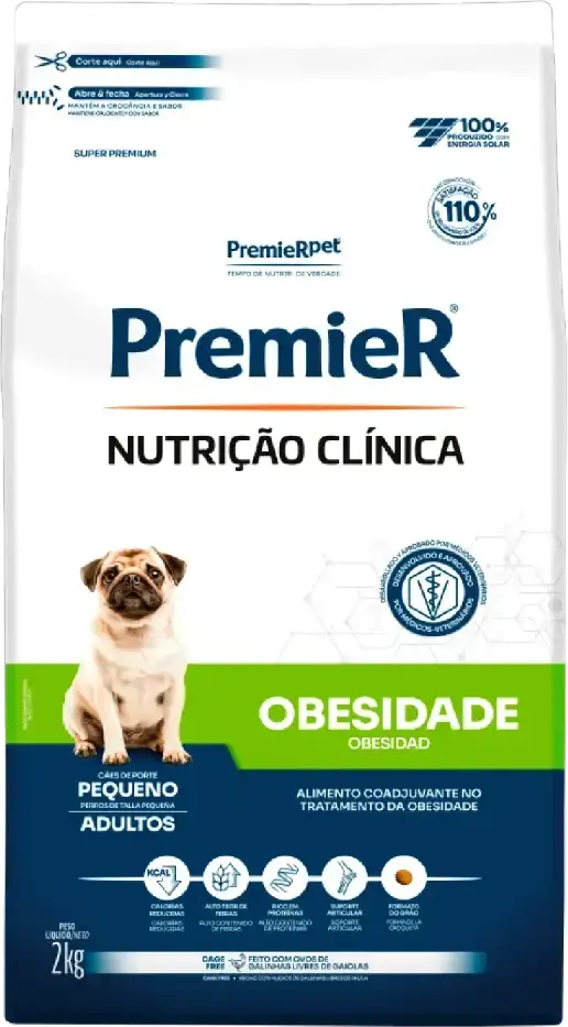 Ração Premier Nutrição Clínica Obesidade para Cães Adultos Pequeno Porte - 2Kg