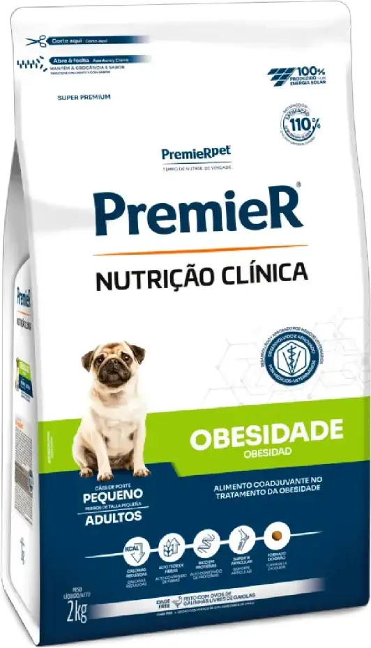 Ração Premier Nutrição Clínica Obesidade para Cães Adultos Pequeno Porte - 2Kg