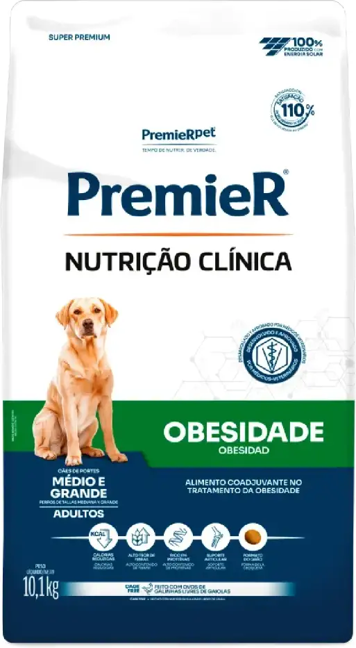 Ração Premier Nutrição Clínica Obesidade para Cães Adultos Médio e Grande Porte - 10,1Kg