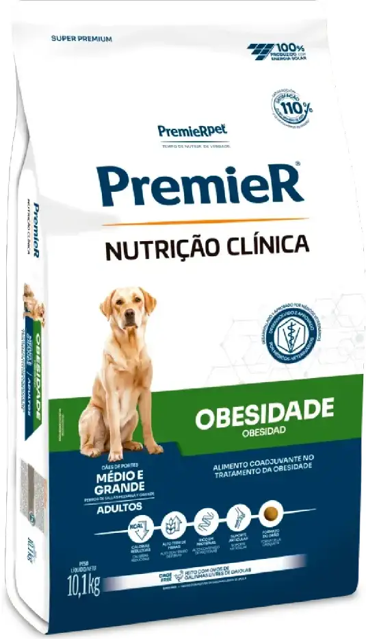 Ração Premier Nutrição Clínica Obesidade para Cães Adultos Médio e Grande Porte - 10,1Kg