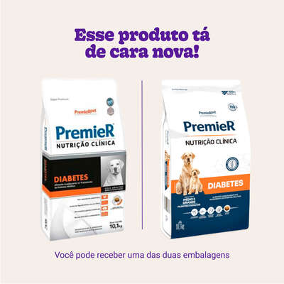 “Ração Premier Pet Nutrição Clínica Diabetes para Cães Adultos Médio e Grande Portes