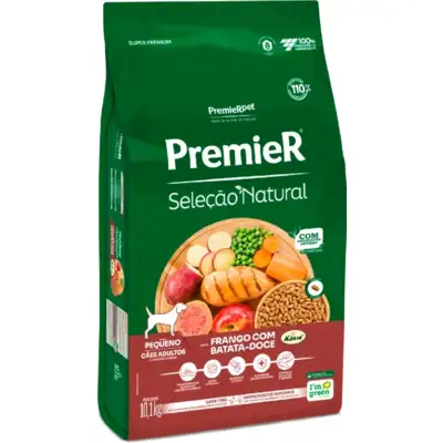 Ração Premier Pet Seleção Natural Cães Adultos Raças Pequenas Frango Korin com Batata Doce