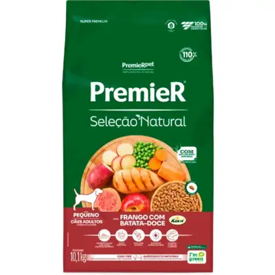 Ração Premier Pet Seleção Natural Cães Adultos Raças Pequenas Frango Korin com Batata Doce