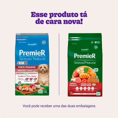 Ração Premier Pet Seleção Natural Cães Adultos Raças Pequenas Frango Korin com Batata Doce”