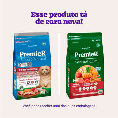 Ração Premier Pet Seleção Natural Cães Adultos Raças Pequenas Frango Korin com Batata Doce”
