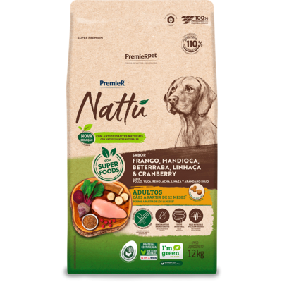 Ração Seca PremieR Pet Nattú Mandioca para Cães Adultos