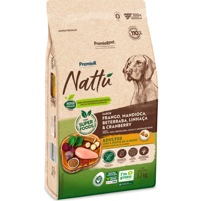 Ração Seca PremieR Pet Nattú Mandioca para Cães Adultos