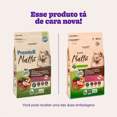 Ração Seca PremieR Pet Nattú Mandioca para Cães Adultos de Pequeno Porte
