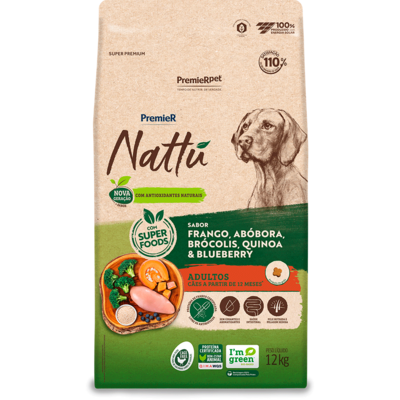 Ração Seca PremieR Pet Nattú Abóbora para Cães Adultos