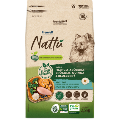 Ração Seca PremieR Pet Nattú Abóbora para Cães Adultos de Pequeno Porte