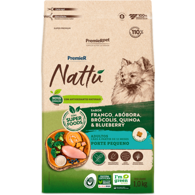 Ração Seca PremieR Pet Nattú Abóbora para Cães Adultos de Pequeno Porte