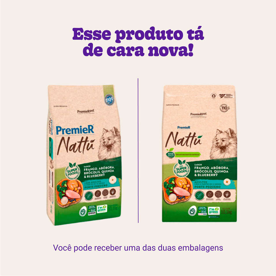 Ração Seca PremieR Pet Nattú Abóbora para Cães Adultos de Pequeno Porte - 10,1Kg